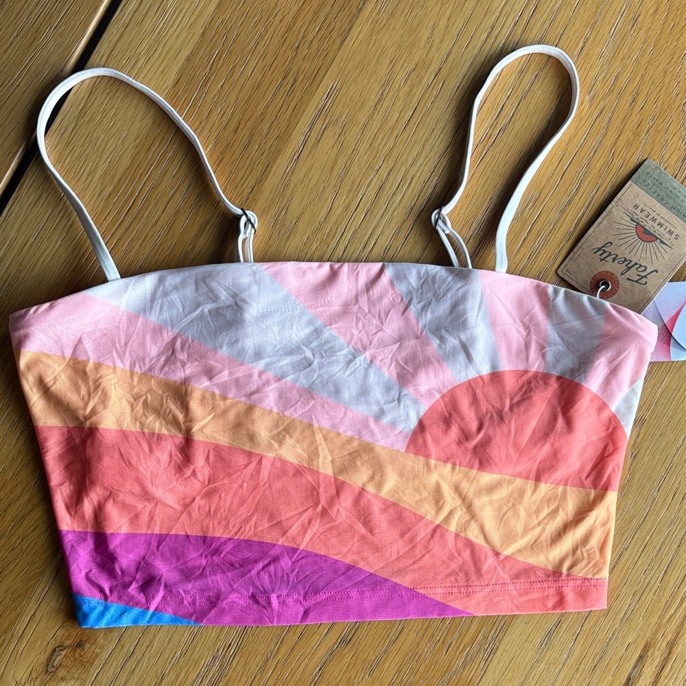 Faherty Pink Strappy Crop Top